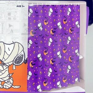 Peanuts Snoopy Vampire Moon Halloween Purple Fabric Shower Curtain 70”x72”